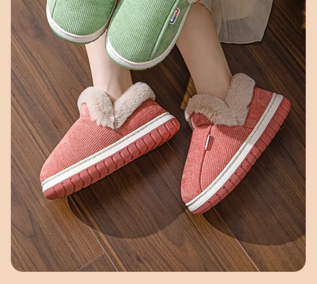 Bug Rabbit Autumn and Winter Cotton Slippers Women's Thick Bottom fleece-lined Indoor Home Cixi Warm Wool Plush Winter Slippers Home — feature 18