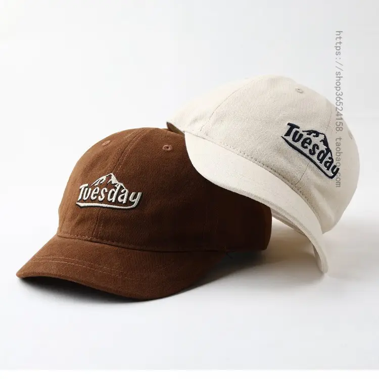 Men's Brown Embroidered Cap with Short Brim - Image 7
