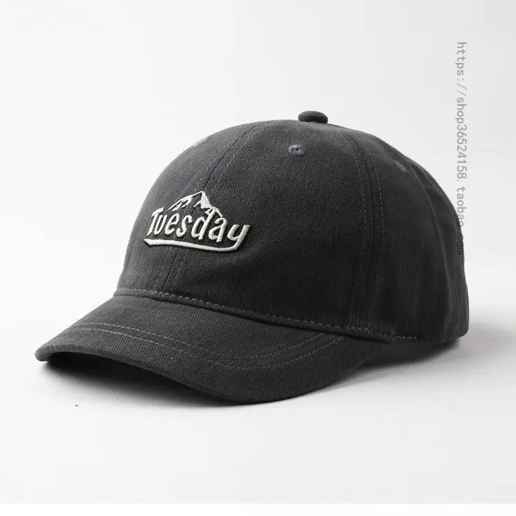 Men's Brown Embroidered Cap with Short Brim - Image 9