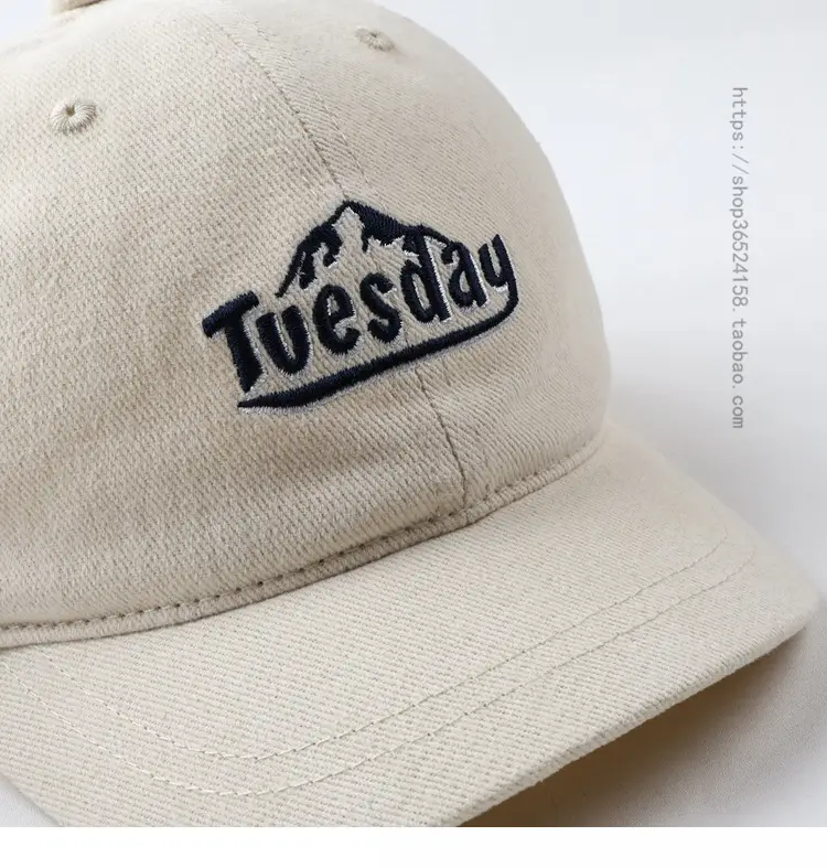 Men's Brown Embroidered Cap with Short Brim — feature 12