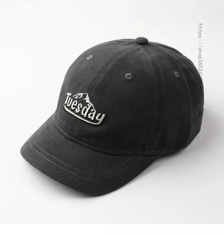 Men's Brown Embroidered Cap with Short Brim — feature 8