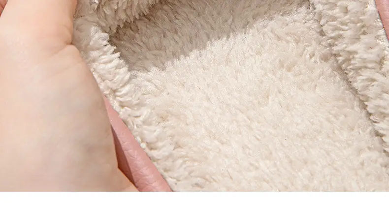 Slip-on leather cotton slippers for women autumn and winter indoor home lightweight warm fleece-lined plush shoes confinement shoes for men — feature 7
