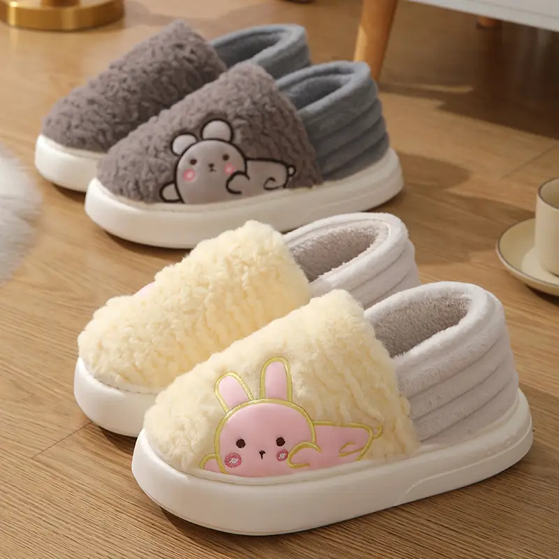 Tiktok Cotton Shoes 2023 Winter Internet-Famous Rabbit Couple Closed-Back Cotton Slippers Indoor Non-Slip Warm Wholesale Home Use - Image 11