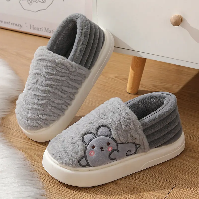 Tiktok Cotton Shoes 2023 Winter Internet-Famous Rabbit Couple Closed-Back Cotton Slippers Indoor Non-Slip Warm Wholesale Home Use - Image 3
