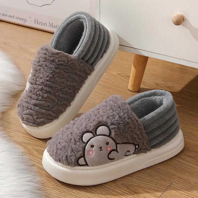 Tiktok Cotton Shoes 2023 Winter Internet-Famous Rabbit Couple Closed-Back Cotton Slippers Indoor Non-Slip Warm Wholesale Home Use - Image 4
