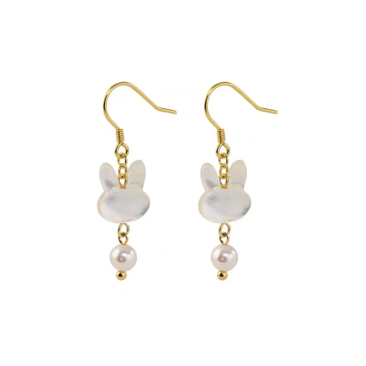 Sweet Cute Rabbit Pearl Earrings for Women - Image 5