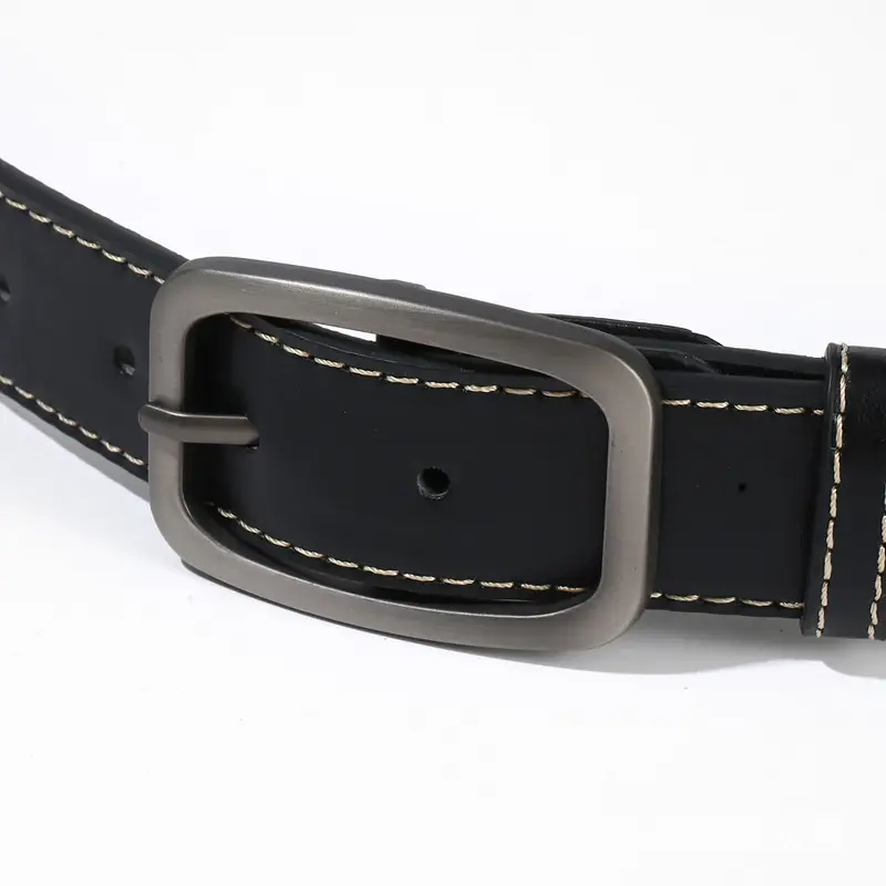 2024 Style Men's Black Leather Belt 3.3cm β feature 11