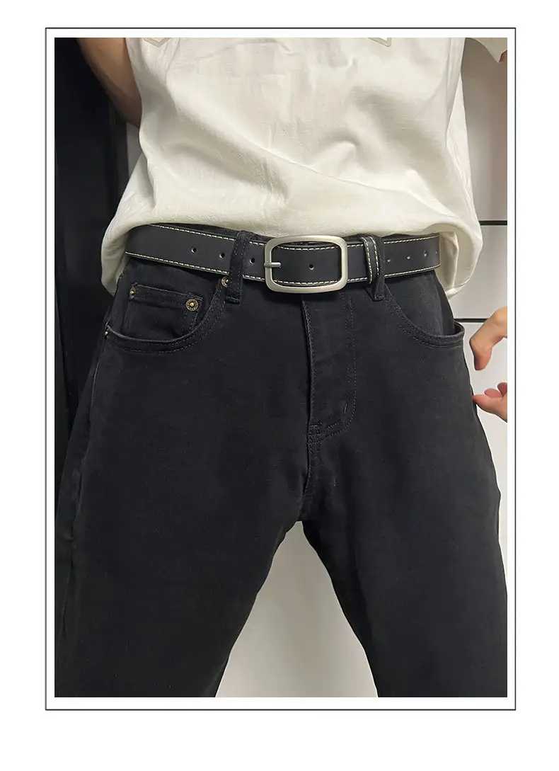 2024 Style Men's Black Leather Belt 3.3cm β feature 15