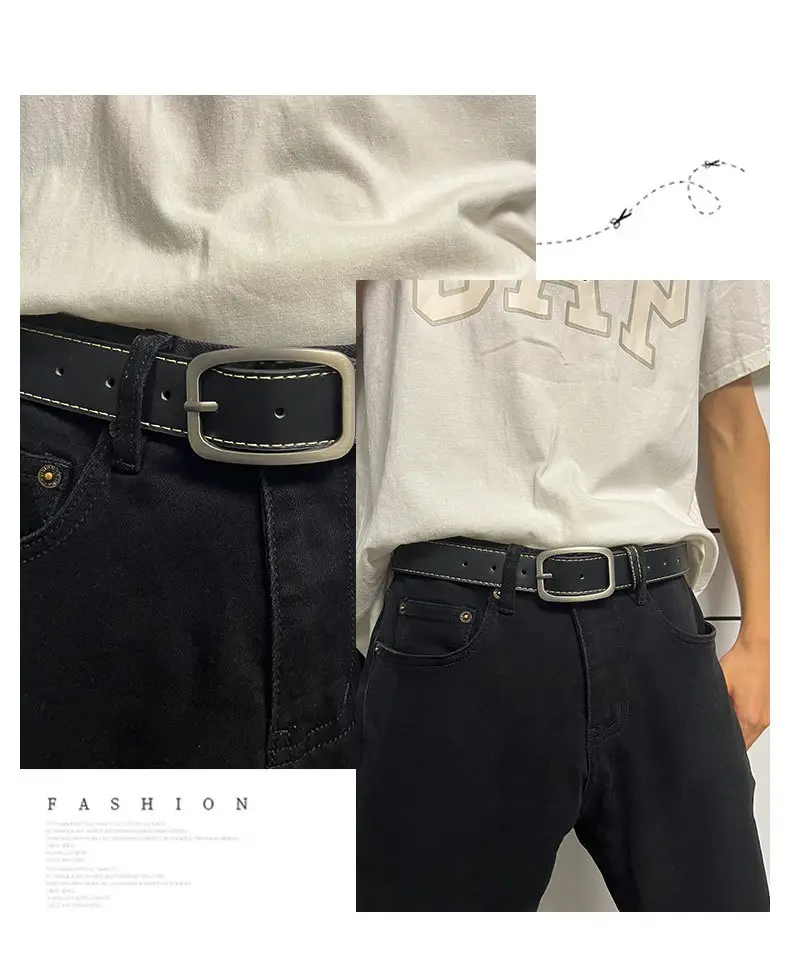 2024 Style Men's Black Leather Belt 3.3cm β feature 16