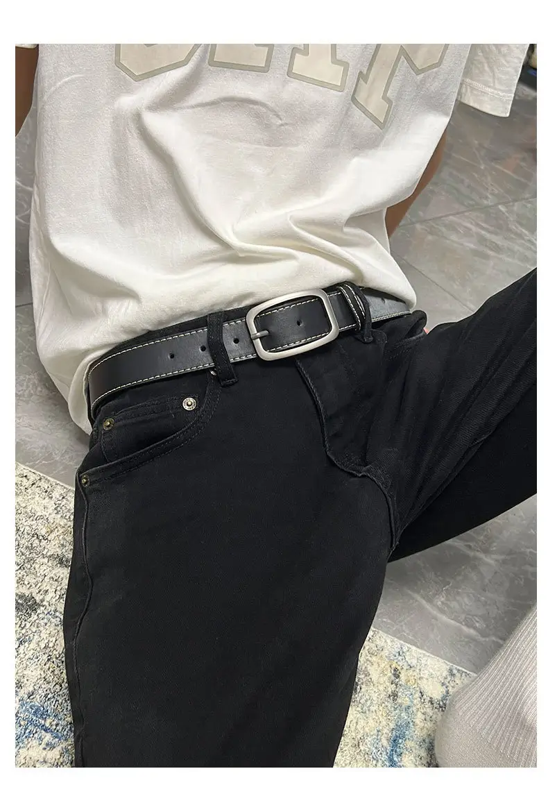 2024 Style Men's Black Leather Belt 3.3cm β feature 17