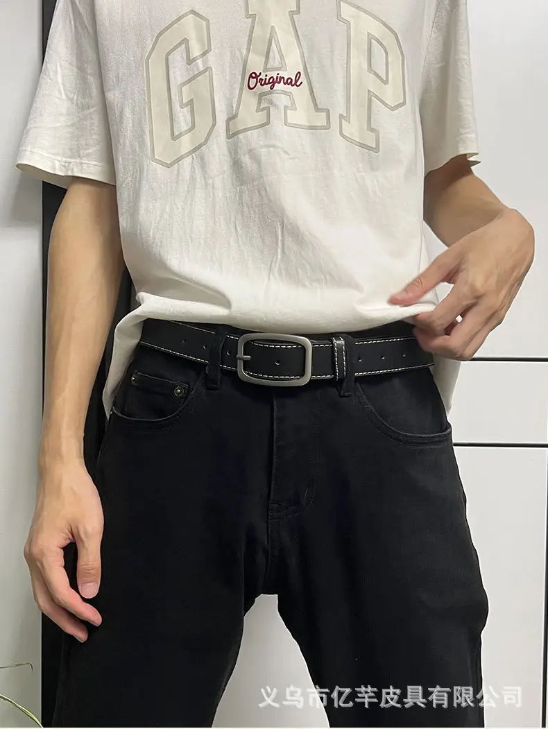 2024 Style Men's Black Leather Belt 3.3cm β feature 3