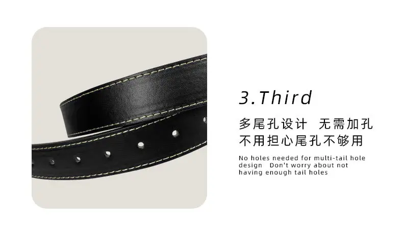 2024 Style Men's Black Leather Belt 3.3cm β feature 8