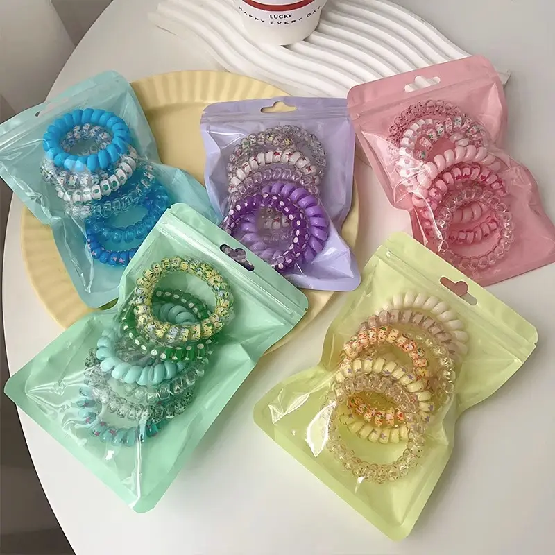 Cute Heart-Shaped Rubber Hair Bands for Girls - Image 8