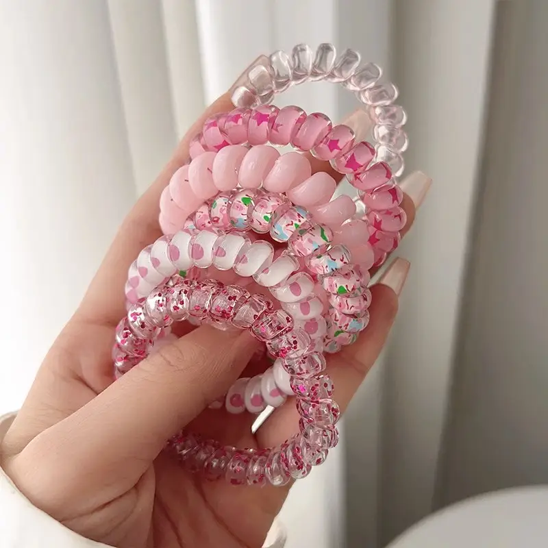 Cute Heart-Shaped Rubber Hair Bands for Girls - Image 2