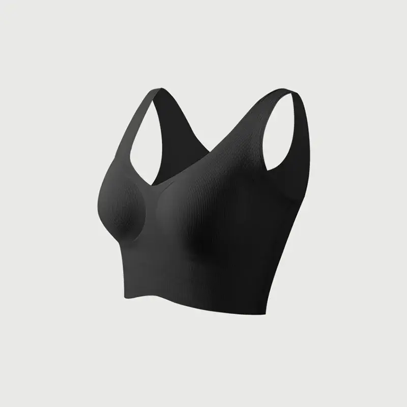 Gray V-Neck Seamless Vest Bra Small - Image 12