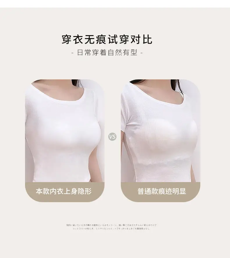 Gray V-Neck Seamless Vest Bra Small — feature 20