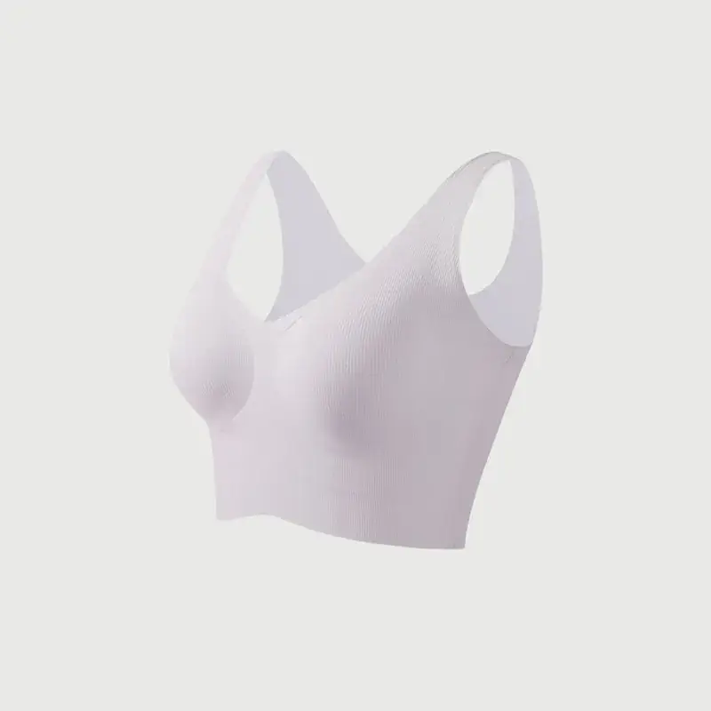 Gray V-Neck Seamless Vest Bra Small - Image 4