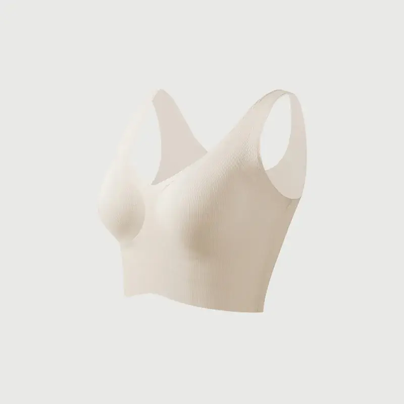 Gray V-Neck Seamless Vest Bra Small - Image 5