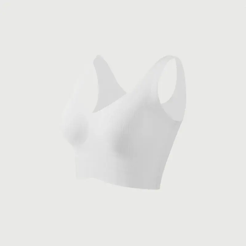 Gray V-Neck Seamless Vest Bra Small - Image 6