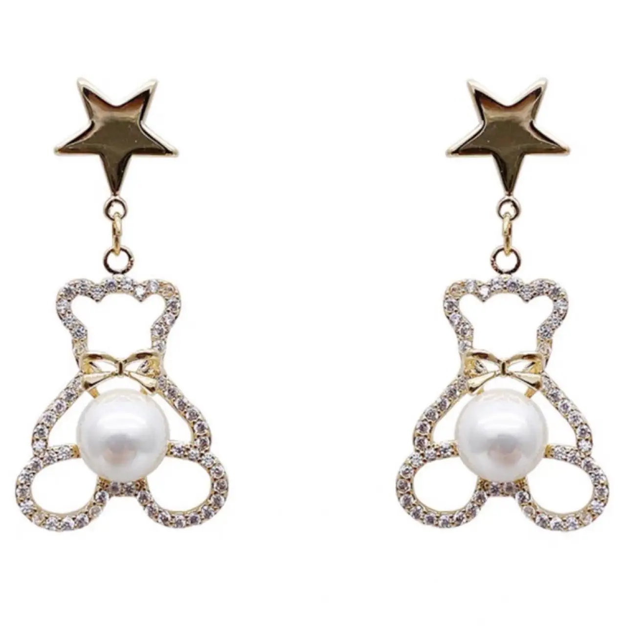 Natural Pearl Star Earrings for Women 925 Silver - Image 5