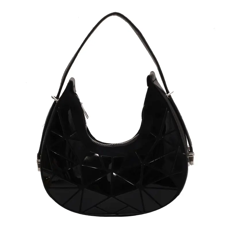 2023 New Women's Black Textured Shoulder Bag - Image 8