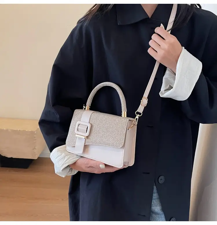 Pink Shoulder Bag with Belt Buckle for Women — feature 10