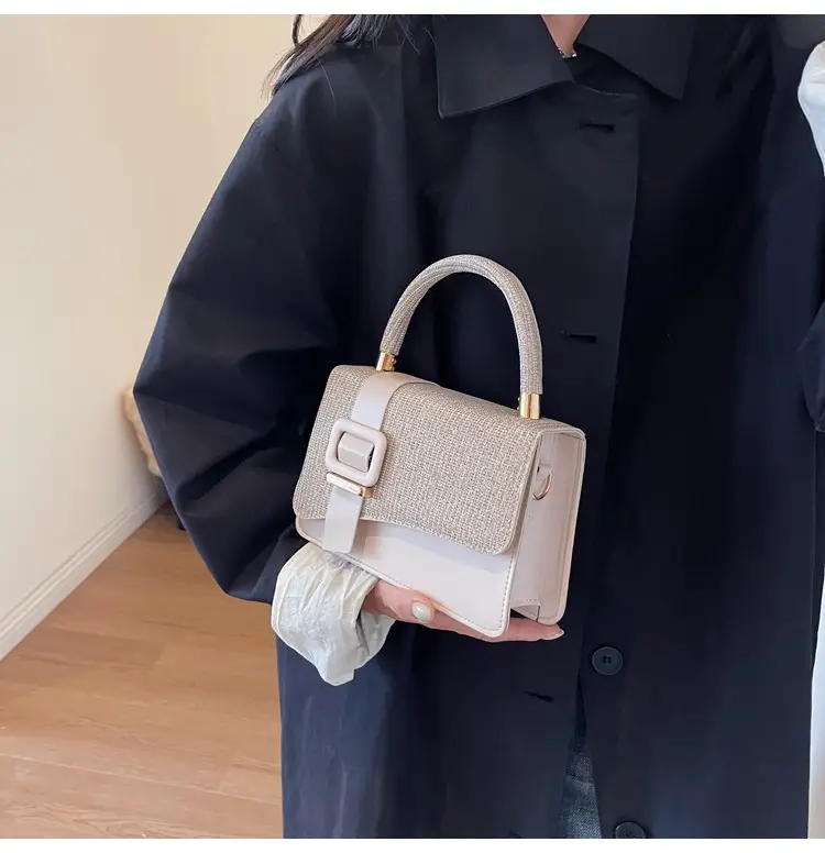 Pink Shoulder Bag with Belt Buckle for Women — feature 11