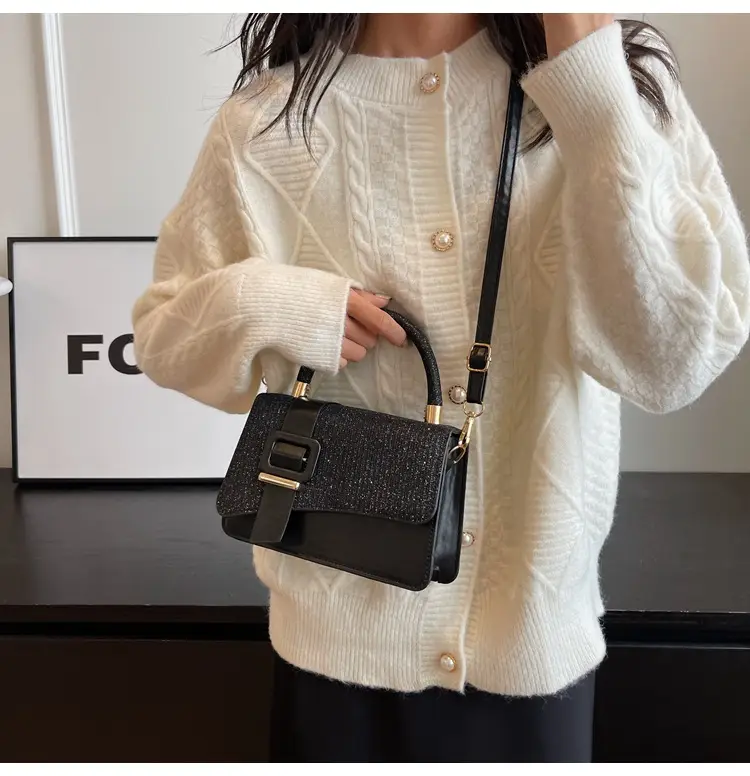 Pink Shoulder Bag with Belt Buckle for Women — feature 17