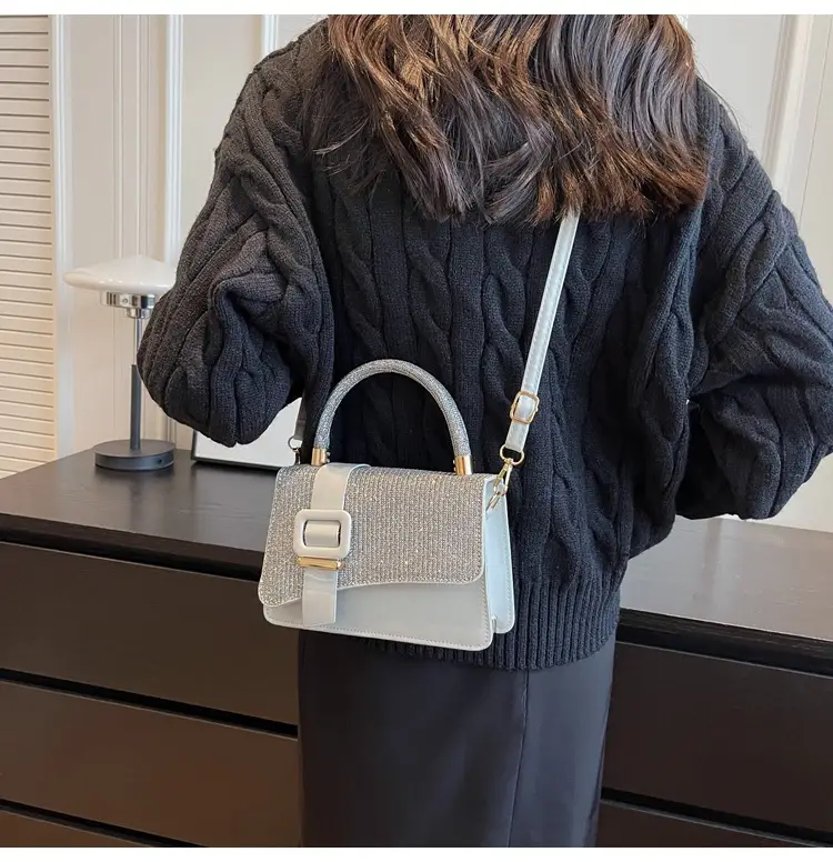 Pink Shoulder Bag with Belt Buckle for Women — feature 19