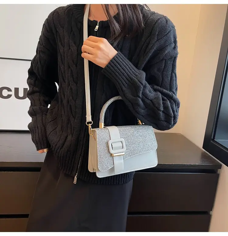 Pink Shoulder Bag with Belt Buckle for Women — feature 20