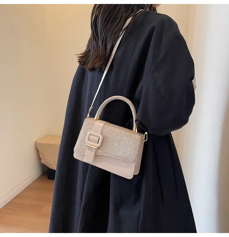 Pink Shoulder Bag with Belt Buckle for Women — feature 9