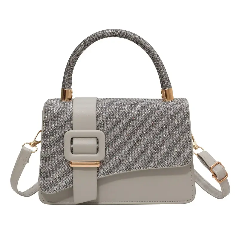 Pink Shoulder Bag with Belt Buckle for Women - Image 2