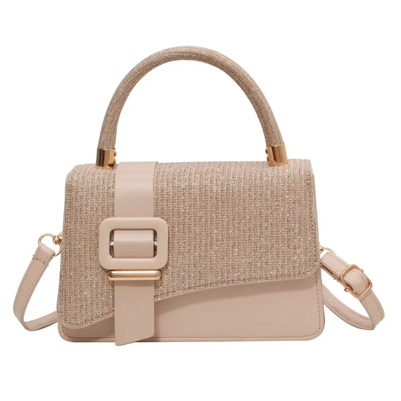 Pink Shoulder Bag with Belt Buckle for Women - Image 4