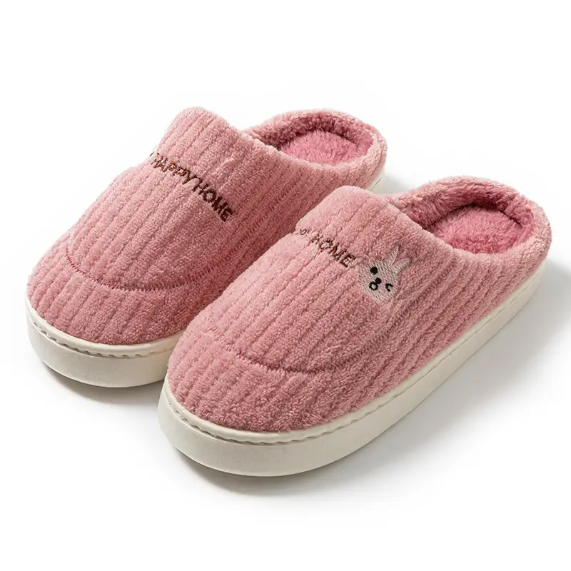 Cotton slippers women's autumn and winter couple home slippers indoor confinement shoes warm cotton shoes non-slip cotton slippers men's winter