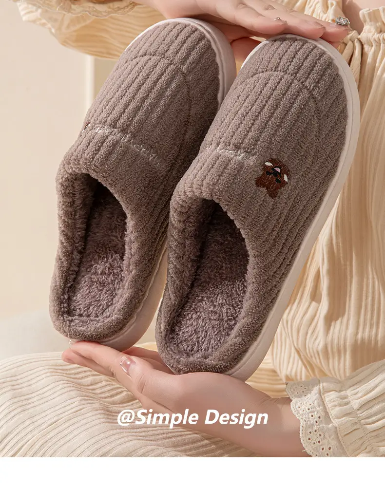 Cotton slippers women's autumn and winter couple home slippers indoor confinement shoes warm cotton shoes non-slip cotton slippers men's winter — feature 18