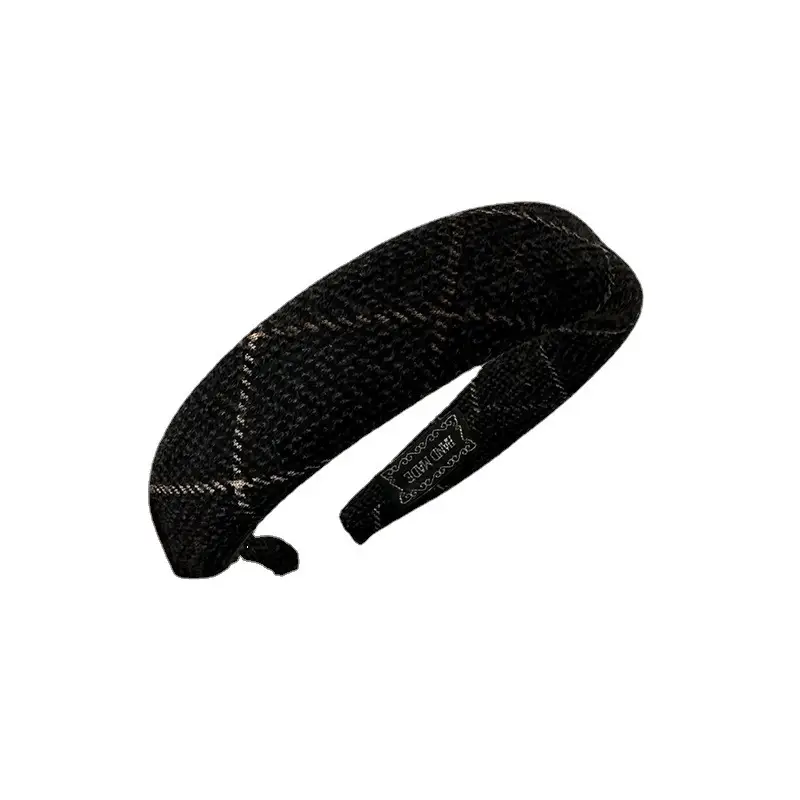 Retro Plaid Headband with Skull Top Design for Women
