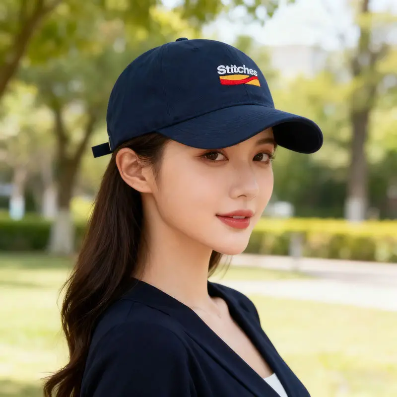 American Style Baseball Cap for Women, White, Deep Crown, Face Cover - Image 5