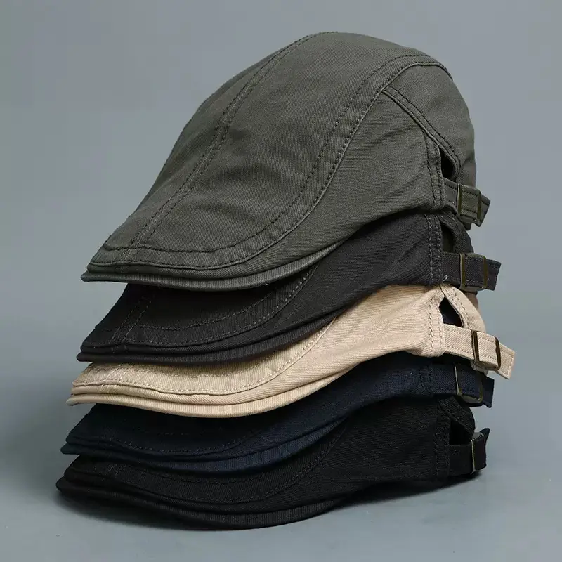 Men's Navy Blue Peaked Cap with Adjustable Strap - Image 7