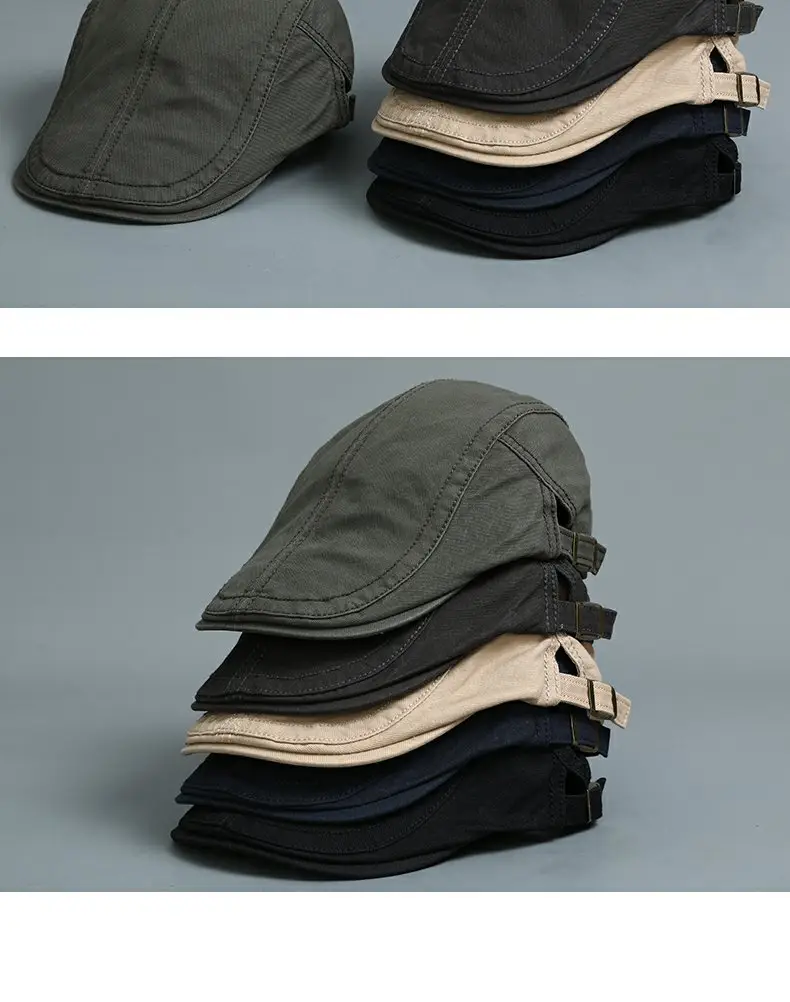 Men's Navy Blue Peaked Cap with Adjustable Strap — feature 7