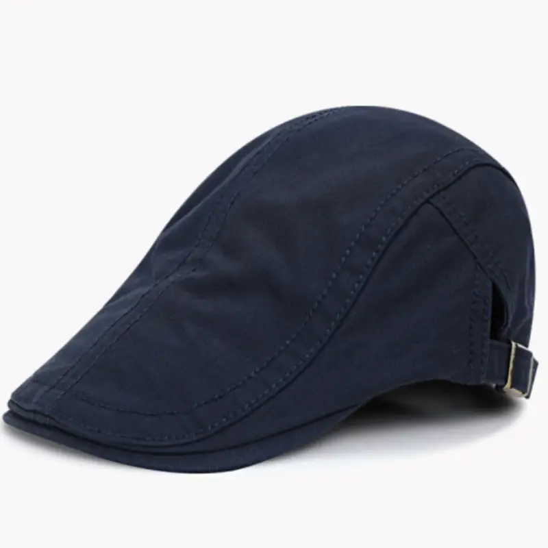 Men's Navy Blue Peaked Cap with Adjustable Strap - Image 3