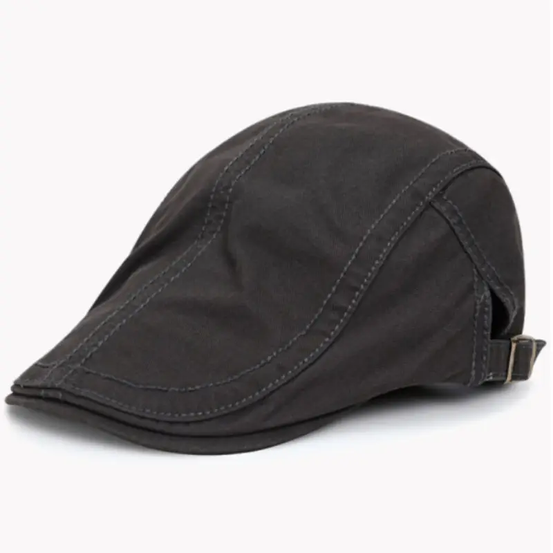 Men's Navy Blue Peaked Cap with Adjustable Strap - Image 4