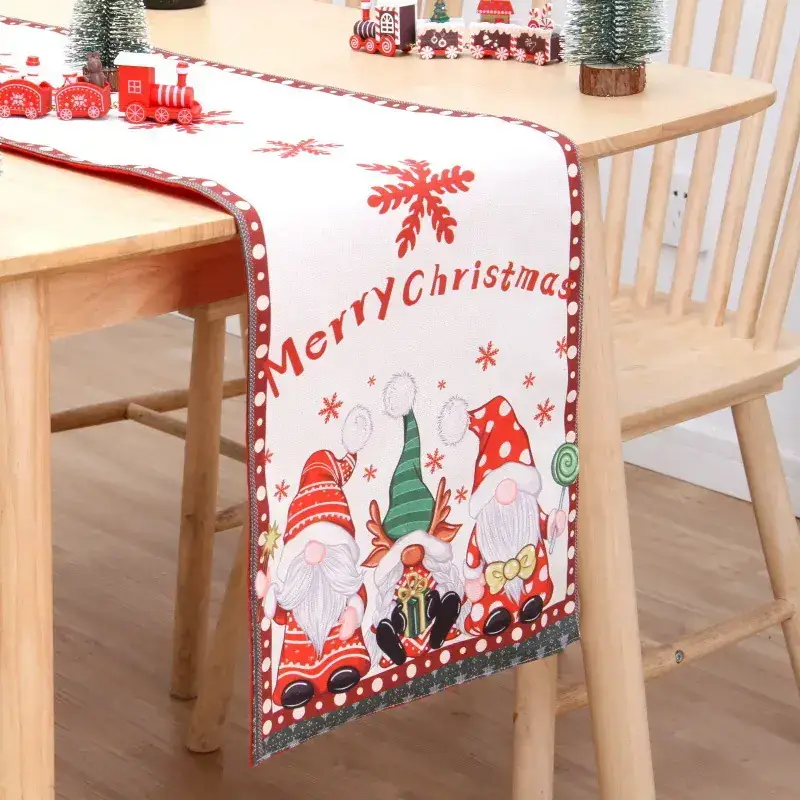 Merry Christmas Cross-Country Table Runner with Snowman Design - Image 7