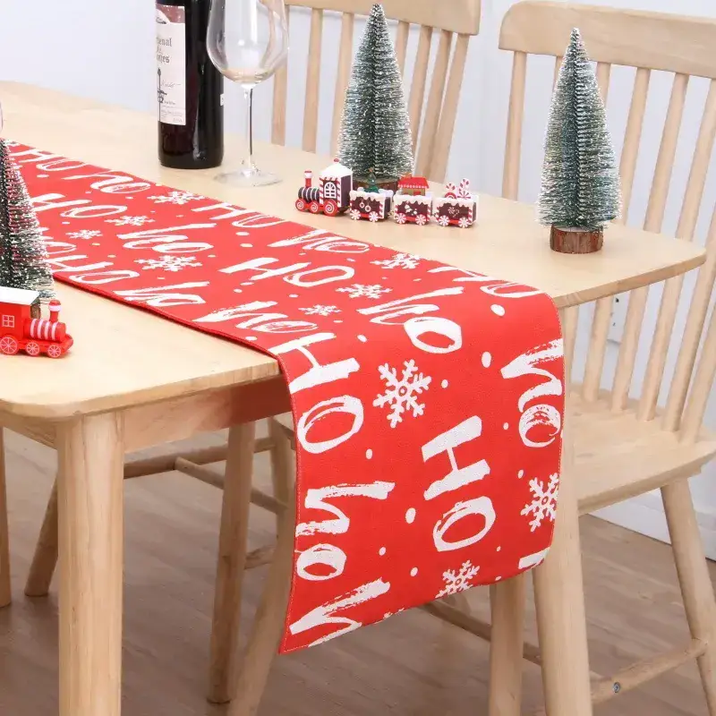 Merry Christmas Cross-Country Table Runner with Snowman Design - Image 9