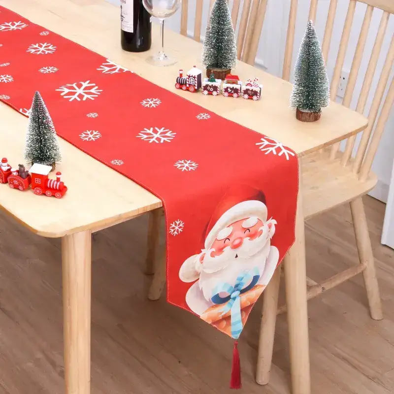 Merry Christmas Cross-Country Table Runner with Snowman Design - Image 10