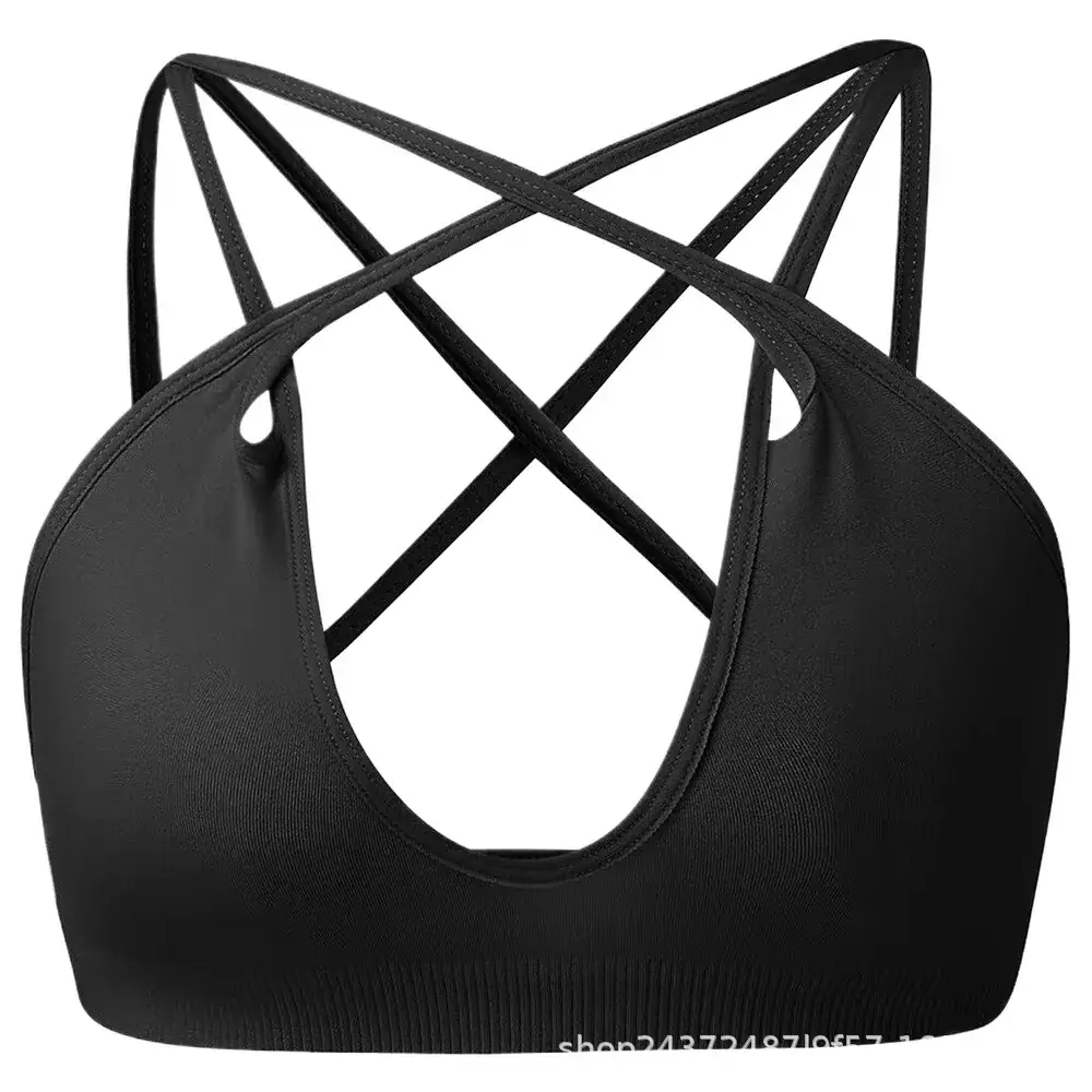 Women High Strength Crossback Sports Bra Brown - Image 5