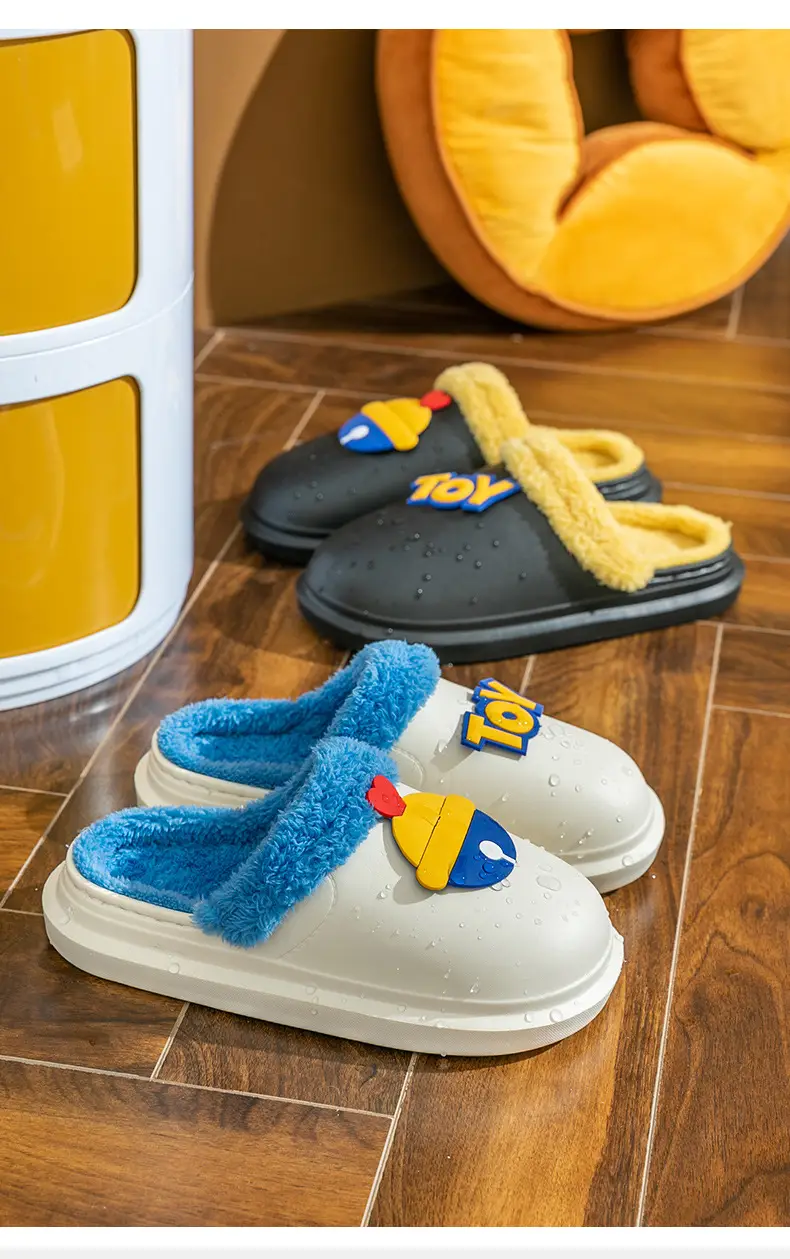 Toy-themed EVA Wool Slippers Yellow Blue Women Winter — feature 15