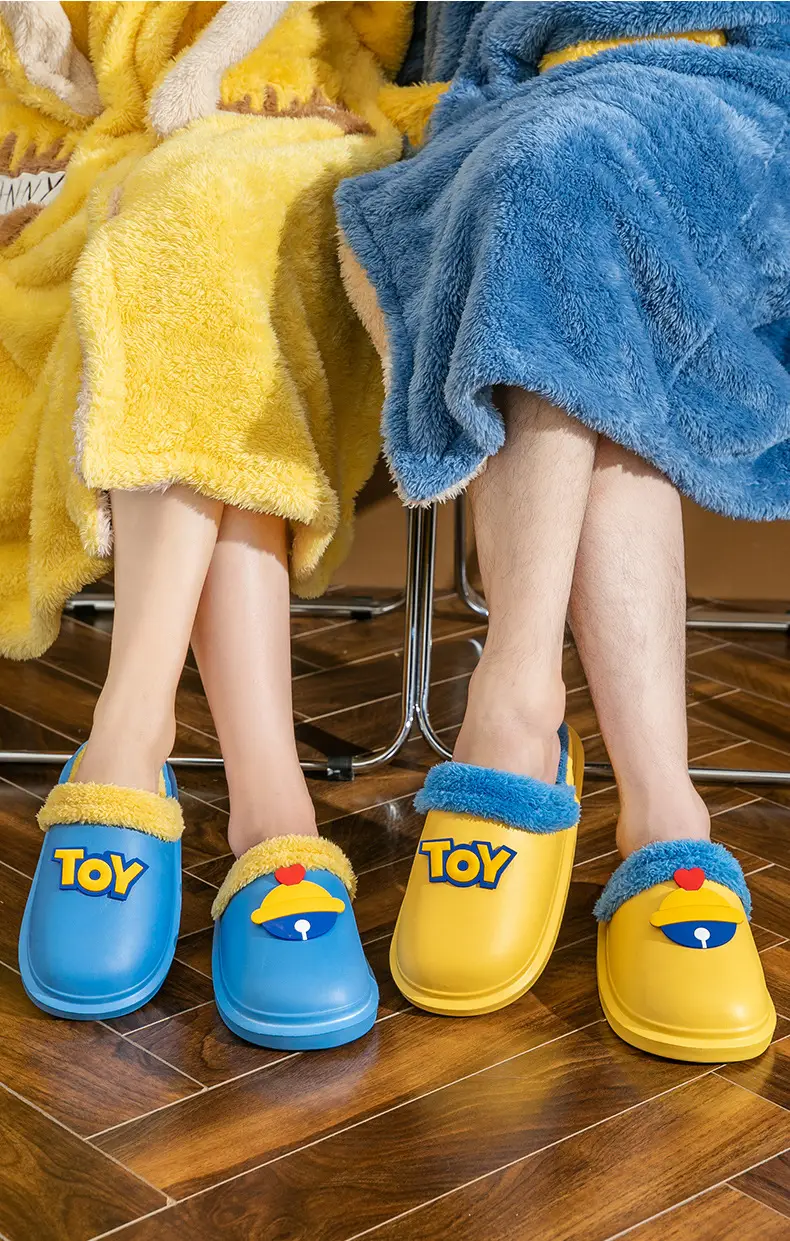 Toy-themed EVA Wool Slippers Yellow Blue Women Winter — feature 4