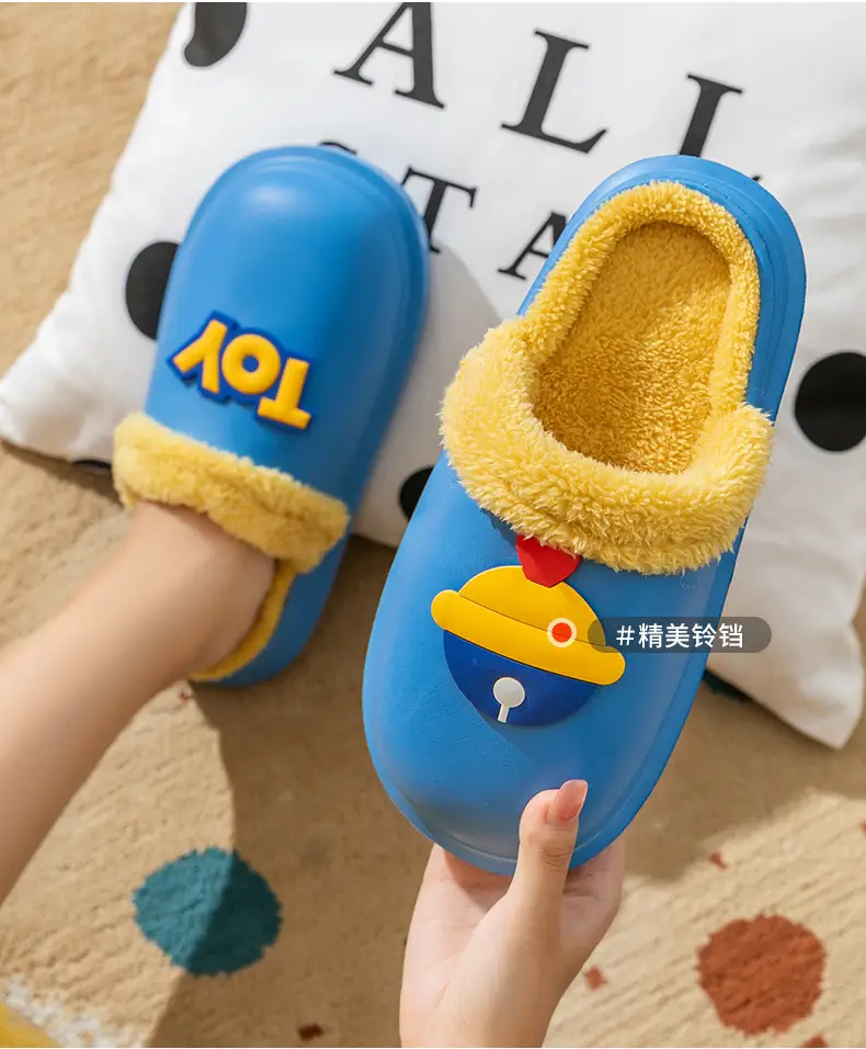 Toy-themed EVA Wool Slippers Yellow Blue Women Winter — feature 6