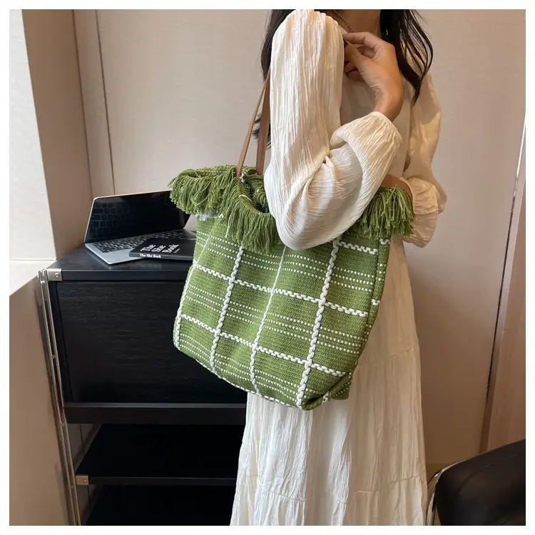 Bright Green Embroidered Shoulder Bag for Women — feature 15