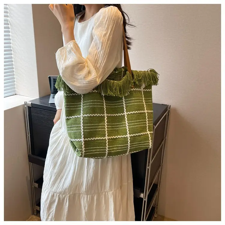 Bright Green Embroidered Shoulder Bag for Women — feature 16